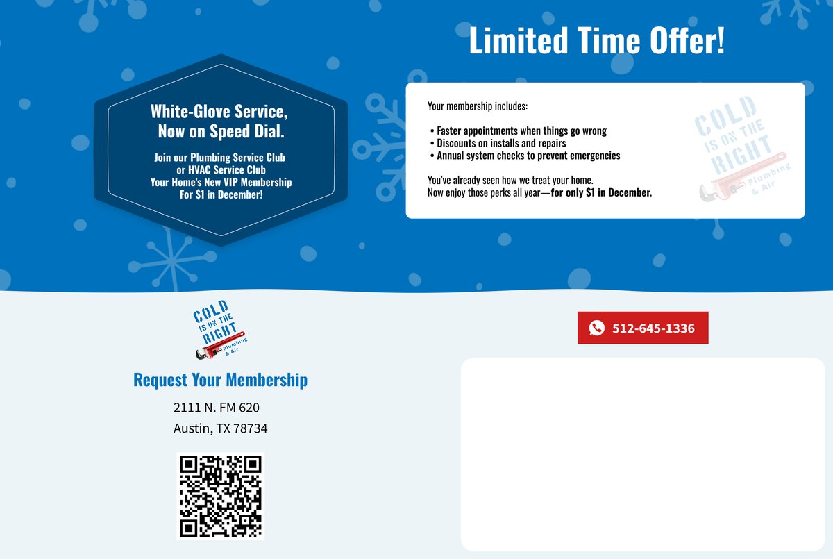 Back design for a direct mail postcard