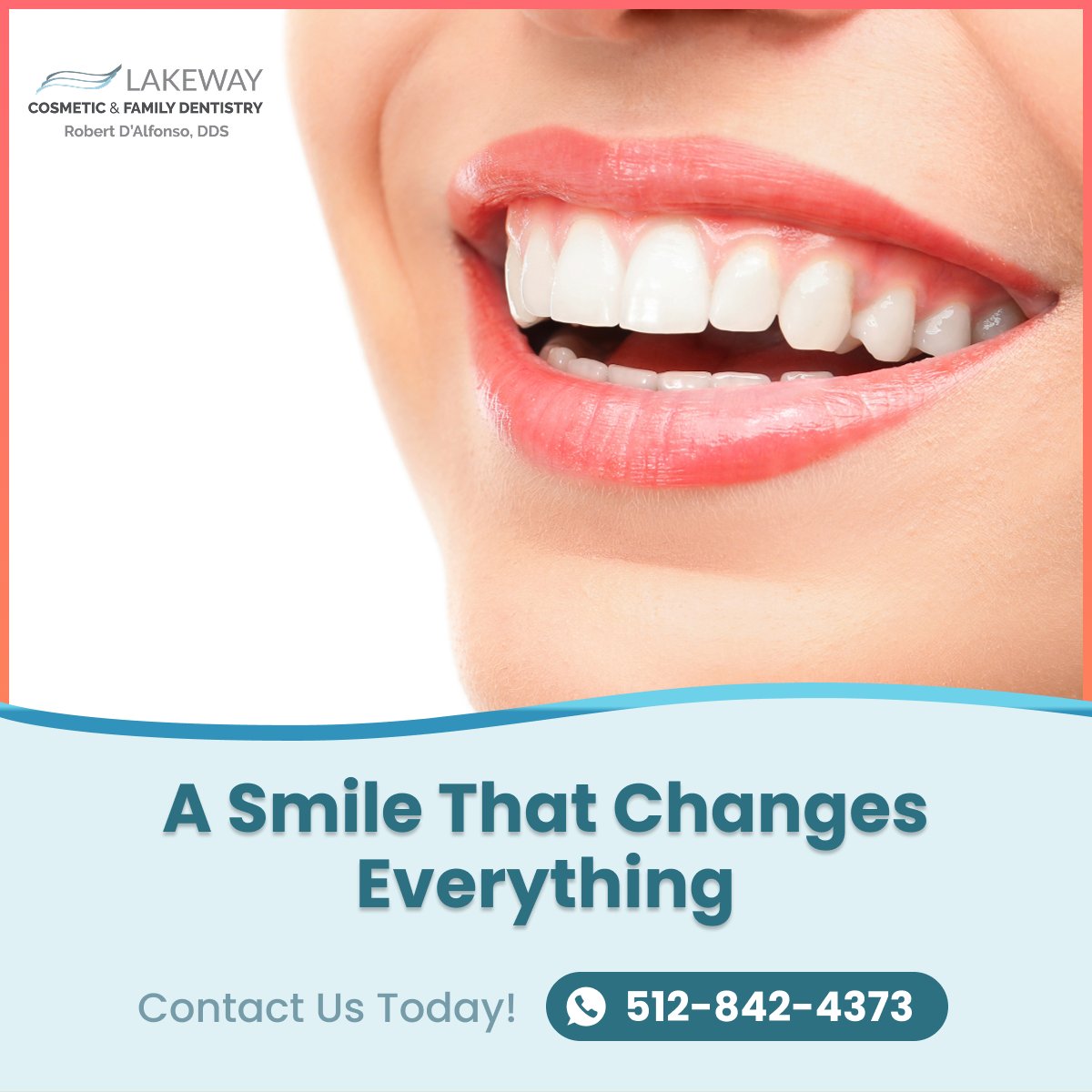 Lakeway Cosmetic & Family Dentistry — Facebook Ad Design Cosmetic dentistry smile confidence Facebook ad design example