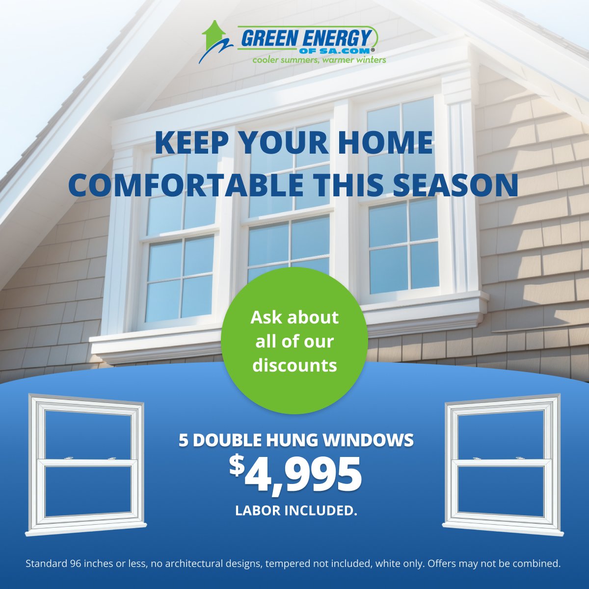 Green Energy of SA — Facebook Ad Design Window replacement offer Facebook ad design example