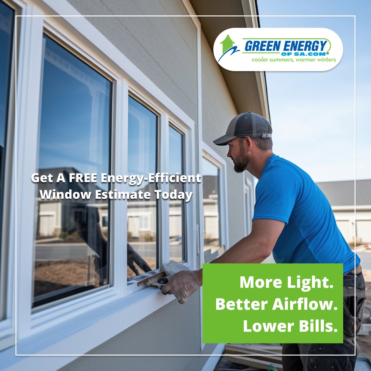 Green Energy of SA — Facebook Ad Design Window replacement free estimate Facebook ad design example
