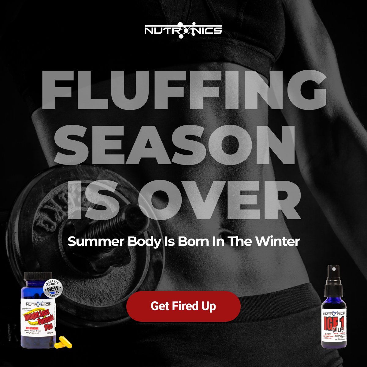 Nutronics Labs — Facebook Ad Design Winter fitness motivation Facebook ad design example
