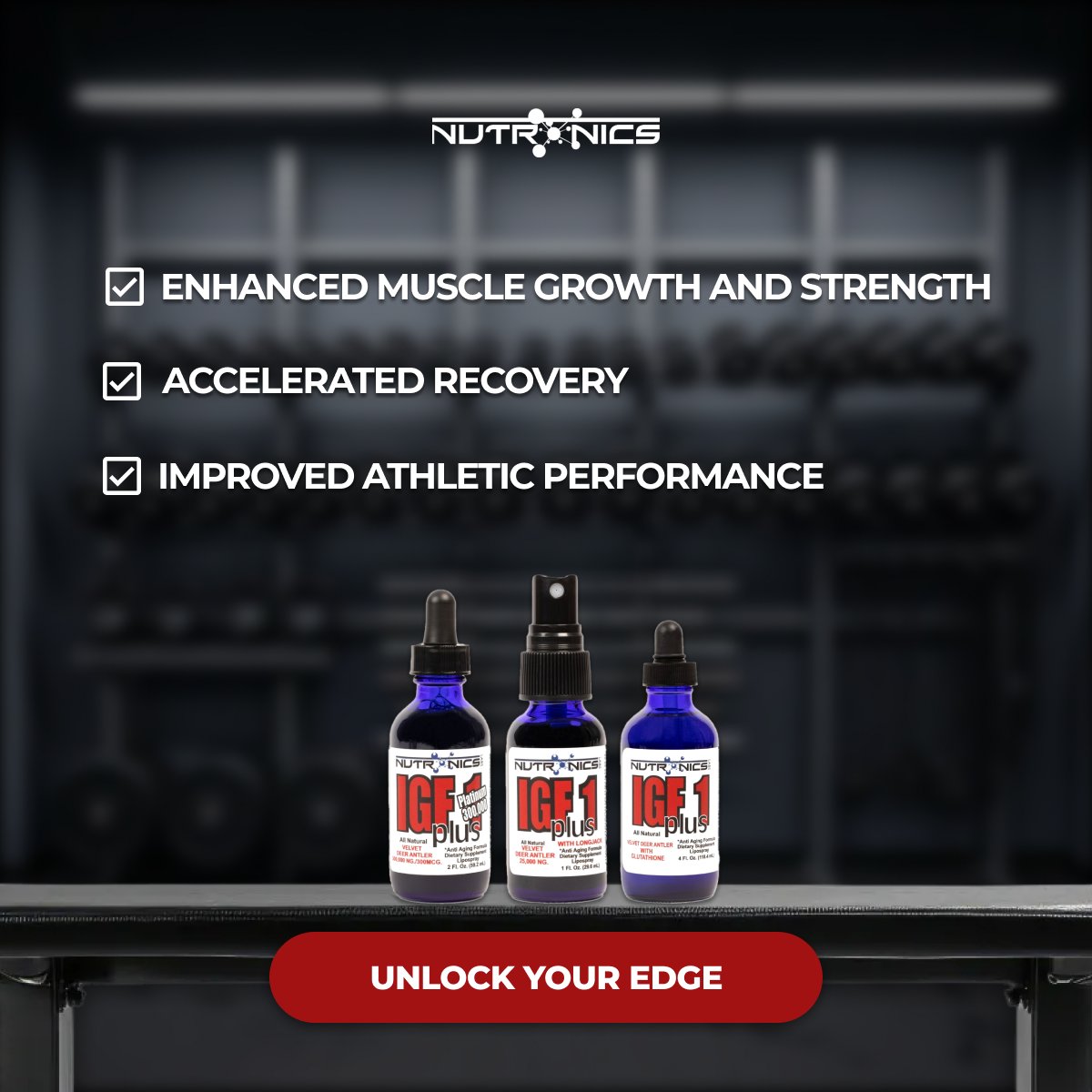 Nutronics Labs — Facebook Ad Design Supplement benefits checklist Facebook ad design example