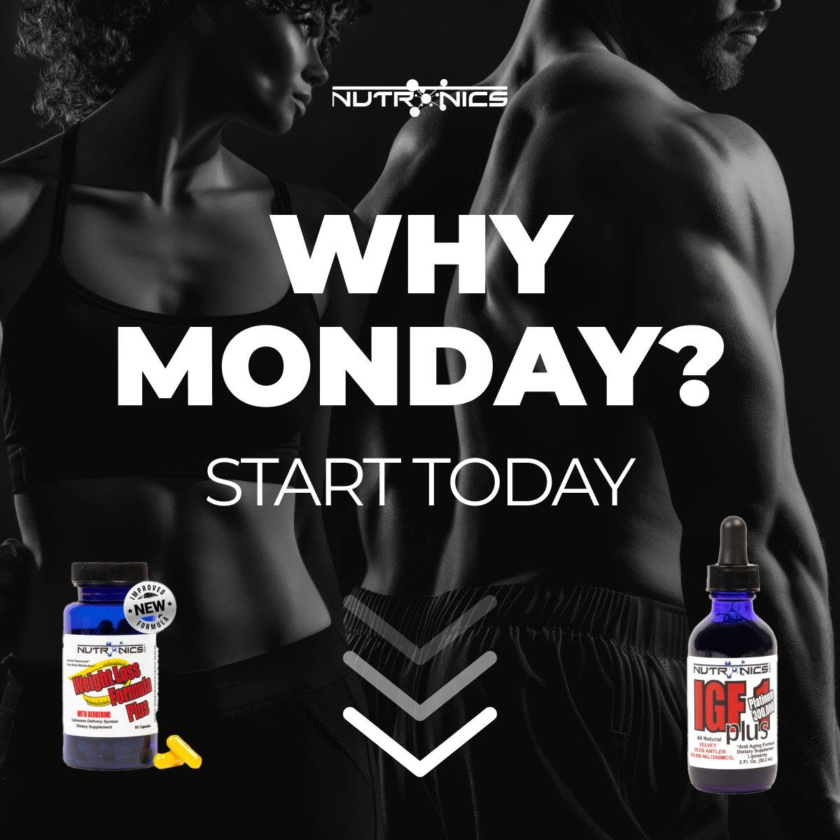 Nutronics Labs — Facebook Ad Design Monday motivation fitness Facebook ad design example